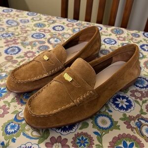 Veronica Beard Penny Suede Loafers Hazelwood Brown Leather Flats